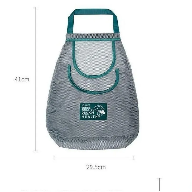 portable reusable grocery bags washable mesh fruit vegetable shopping mesh string hanging bag kitchen organizer handbag