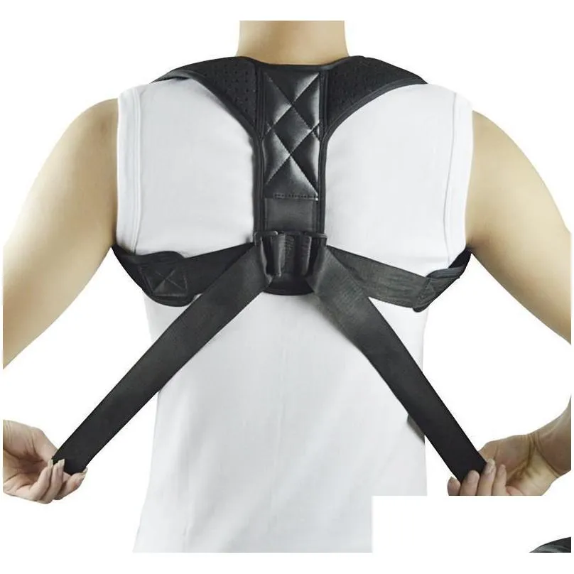  posture corrector clavicle spine back shoulder lumbar brace support belt posture correction prevents slouching