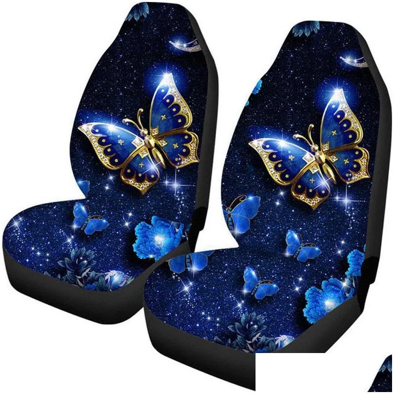 car seat cover sets for women beautiful butterfly 3d print car front seat cover fit most cars suv sedan cars accessories