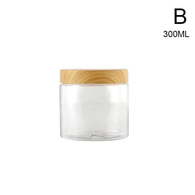 empty plastic bottle body 200ml / 300ml 400ml 500ml with container tea bottles lid kitchen storage coffee wooden o4g9 jars