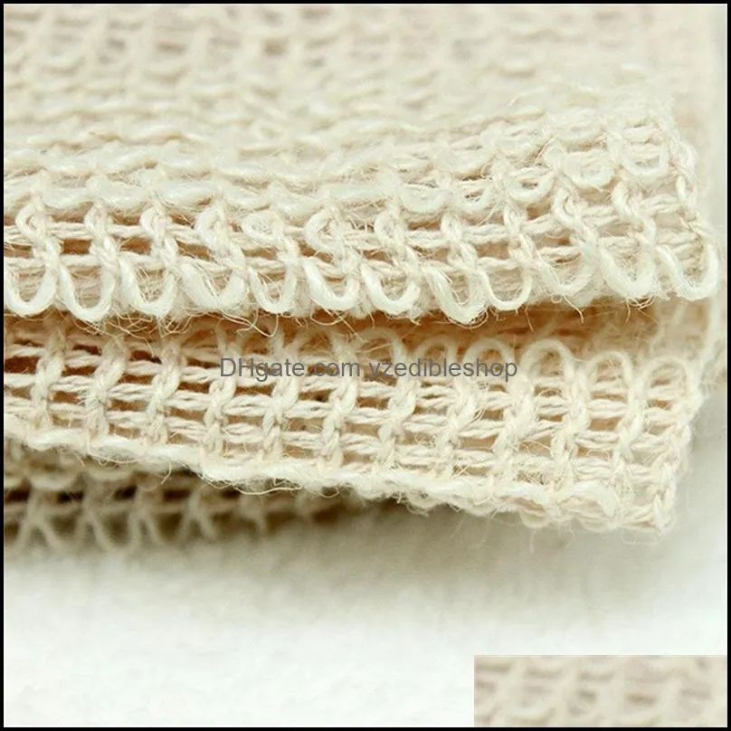 25cm natural hemp sisal soap pouch mesh towels face and body exfoliating cloth