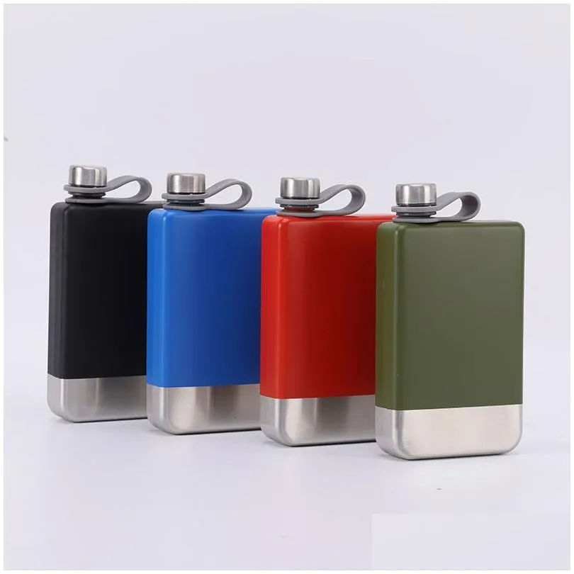 hip flasks 9oz spray paint outdoor portable small wine bottle 304 stainless steel hips flask creative flat outdoors portables liquor