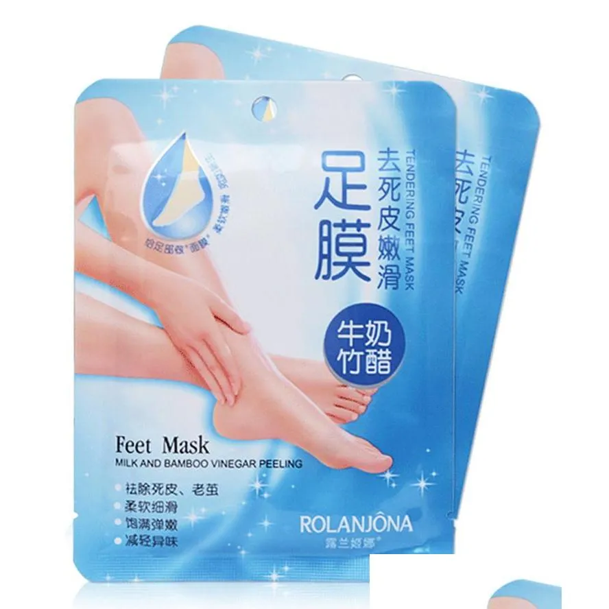 5packsis10pcs rolanjona feet mask baby foot peeling re al remove dead skin smooth exfoliating socks foot care dhs 