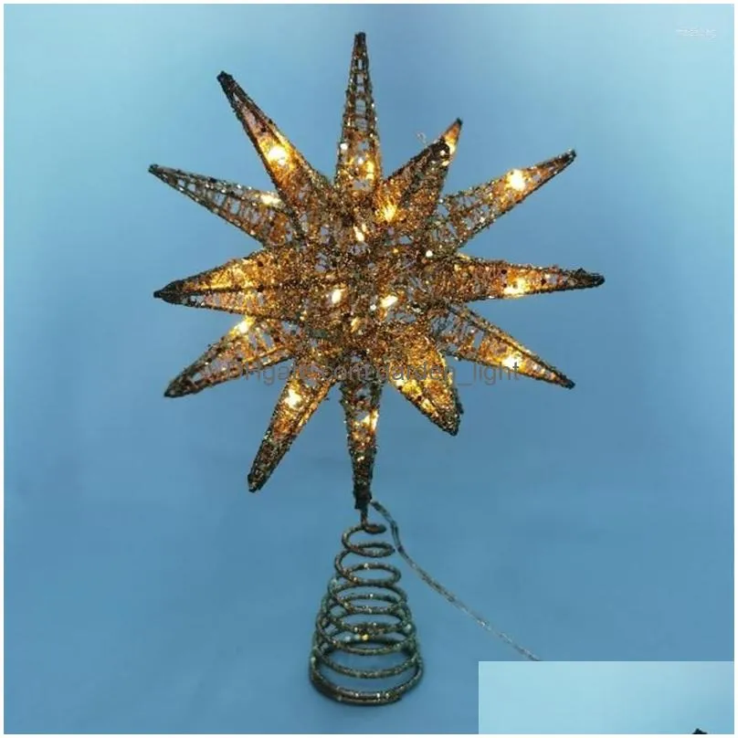 christmas decorations tree led star topper battery operated treetop decoration hanging xmas ornament