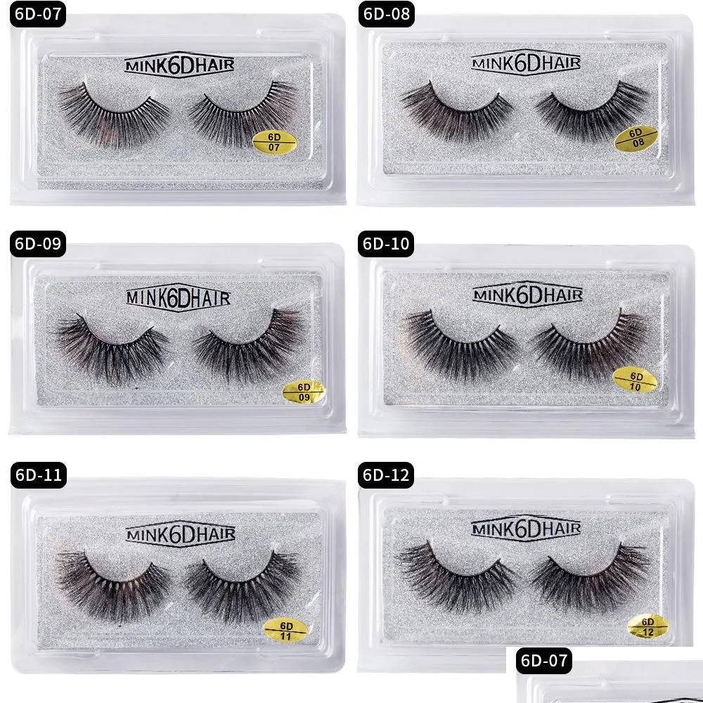 handaiyan 6d false eyelashes natural thick curly long eye lashes wispy makeup beauty extension tools handmade 3d mink lashe dhs 