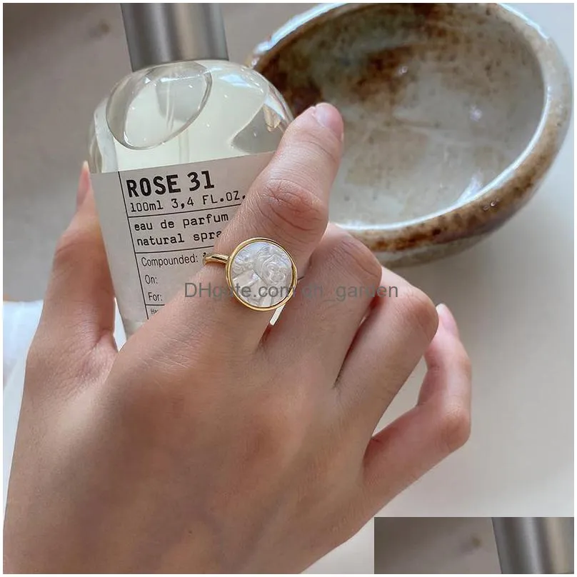 cluster rings kinel 925 sterling silver 18k gold shell two tones style korea ins irregular for women party anniversary fine jewelr