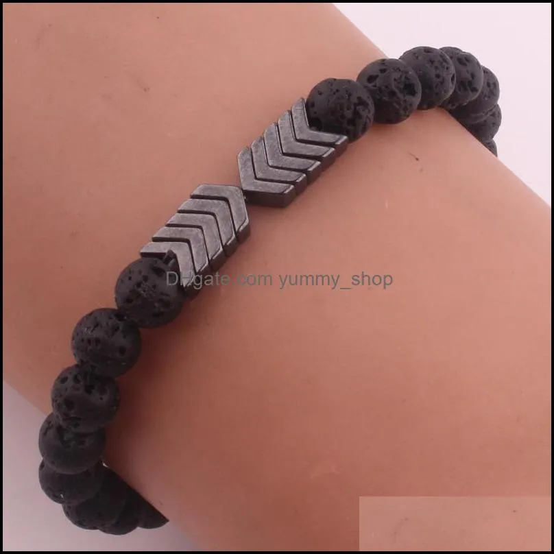 volcanic lava stone bracelet essential oil diffuser bracelets bangle healing balance yoga magnet arrow beads bracelet