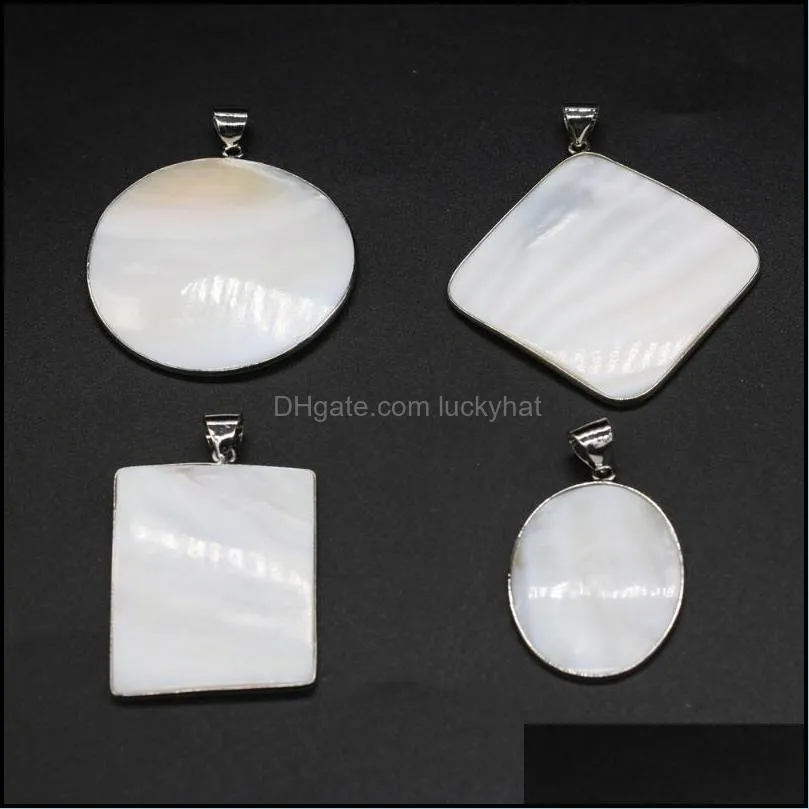 charms natural white shell pendant for women diy jewelry making necklaces bracelets earrings car accessories large sizecharms