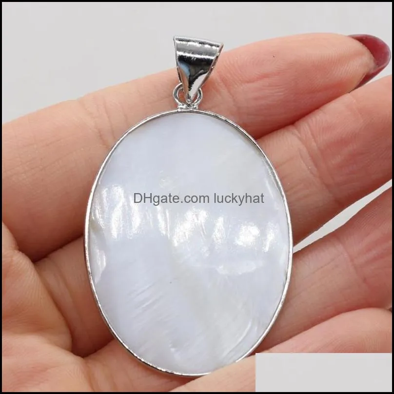 charms natural white shell pendant for women diy jewelry making necklaces bracelets earrings car accessories large sizecharms