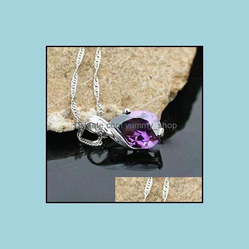 pretty necklaces pendants personalized crystal waterdop pendant for necklace amethyst charm jewelry high quality crystal necklaces