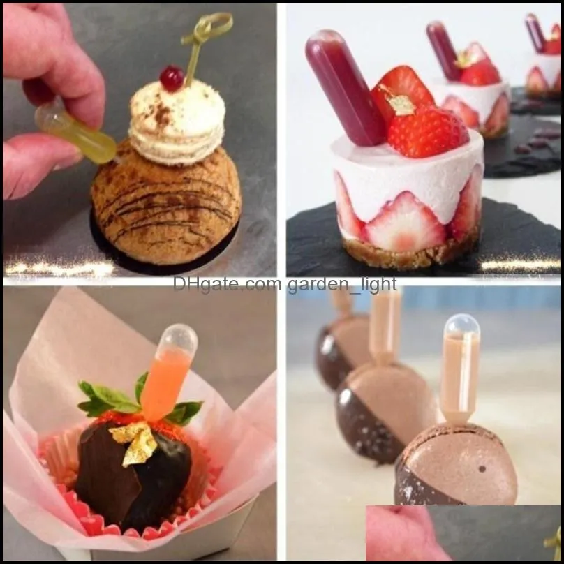 pcs/packflow heart clip jam straw burette dessert juice dropper kitchen baking decoration cake tool pastry tools