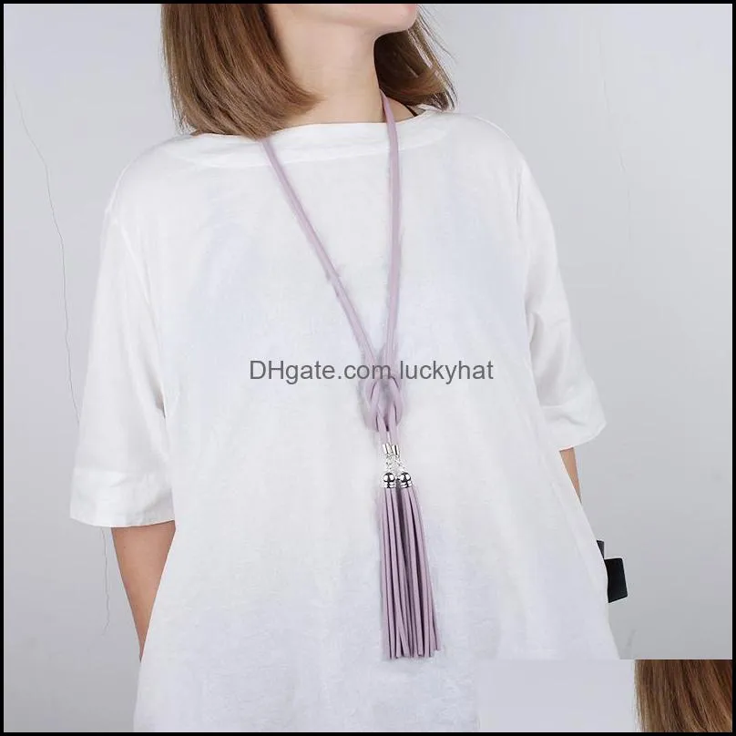 pendant necklaces handmade long neck chain tassel boho chic purple cord tassels for jewelry goth womens aesthetic necklace giftpendant