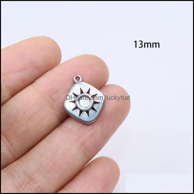 charms 5pcs 15mm wholesell casting stainless steel eye coin pendant diy necklace earrings bracelets unfading colorlesscharms