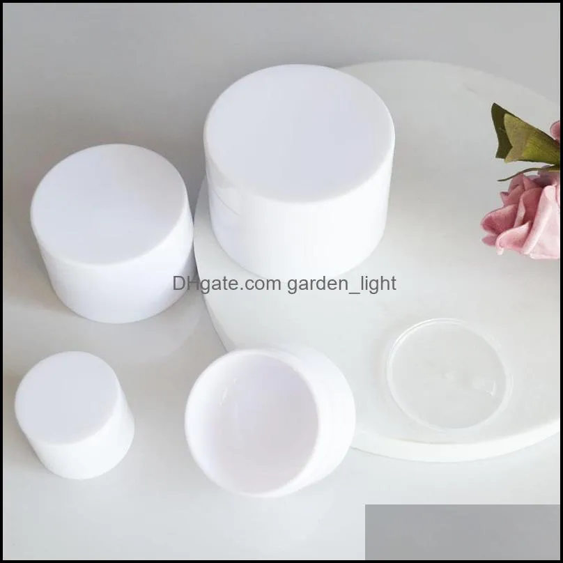 plastic cosmetic jars leak proof white container with lid for cream lotion powder ointment beauty products bpa 15g 20g 30g 50g