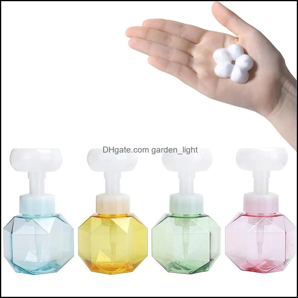 300ml flower foam soap pump bottle bathroom hand sanitizer dispenser petg facial cleanser refillable bottles