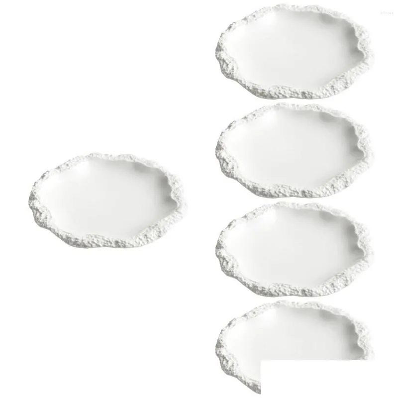 plates 5x decorative plate kitchen ceramic round white porcelain dinner pasta