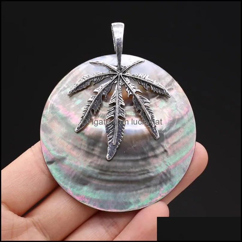 pendant necklaces fine natural beach shell pendants reiki heal polished black for jewelry making diy fashion necklace earring