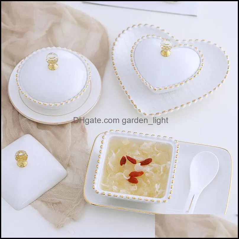 bowls gold painted bowl with lid tray dessert ceramic cup stew pot outline in soup serving cute and plates