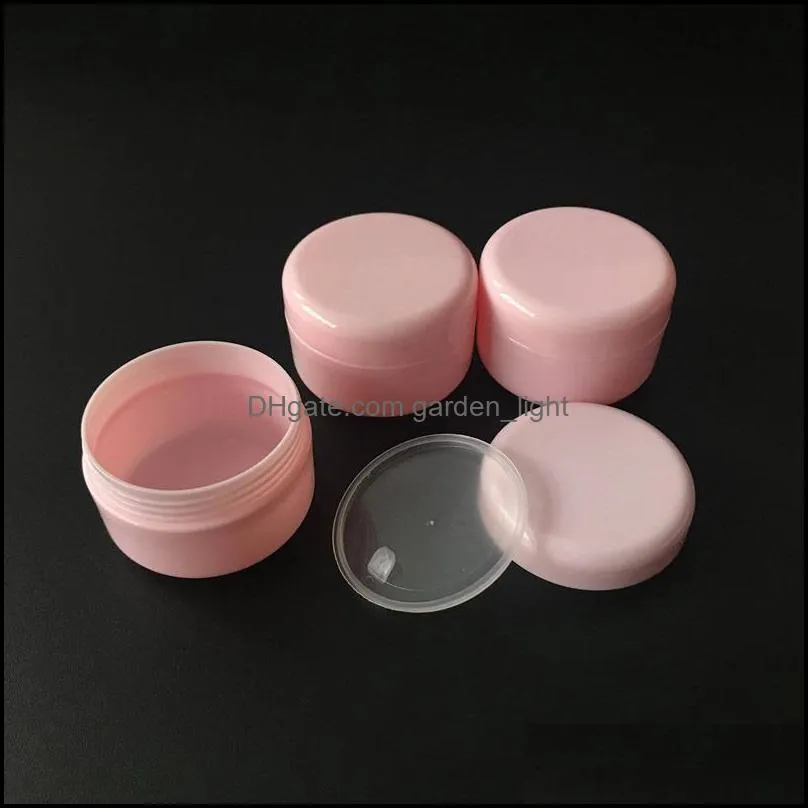20g mini plastic jars round pink makeup jar travel portable sub bottle for cosmetic creams lotions