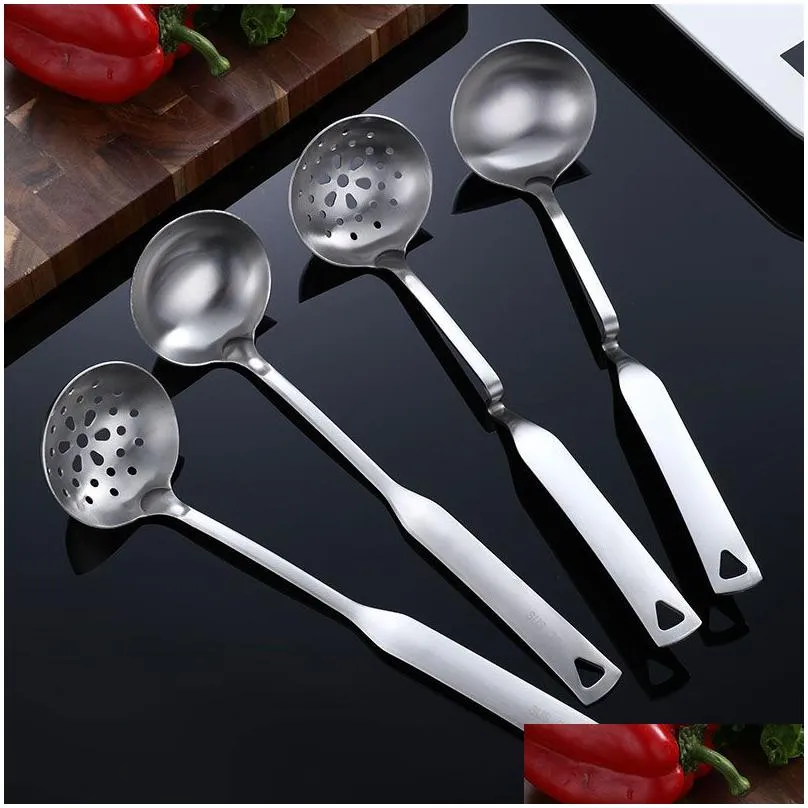 tableware long handle soup ladle spoon skimmer wall hanging stainless steel sauces buffet tableware kitchen cooking utensils tools