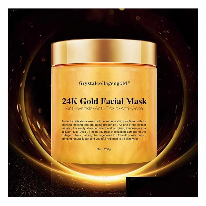 crystal collagen gold womans facial face mask 24k gold collagen peel off facial mask face skin moisturizing firming 250g