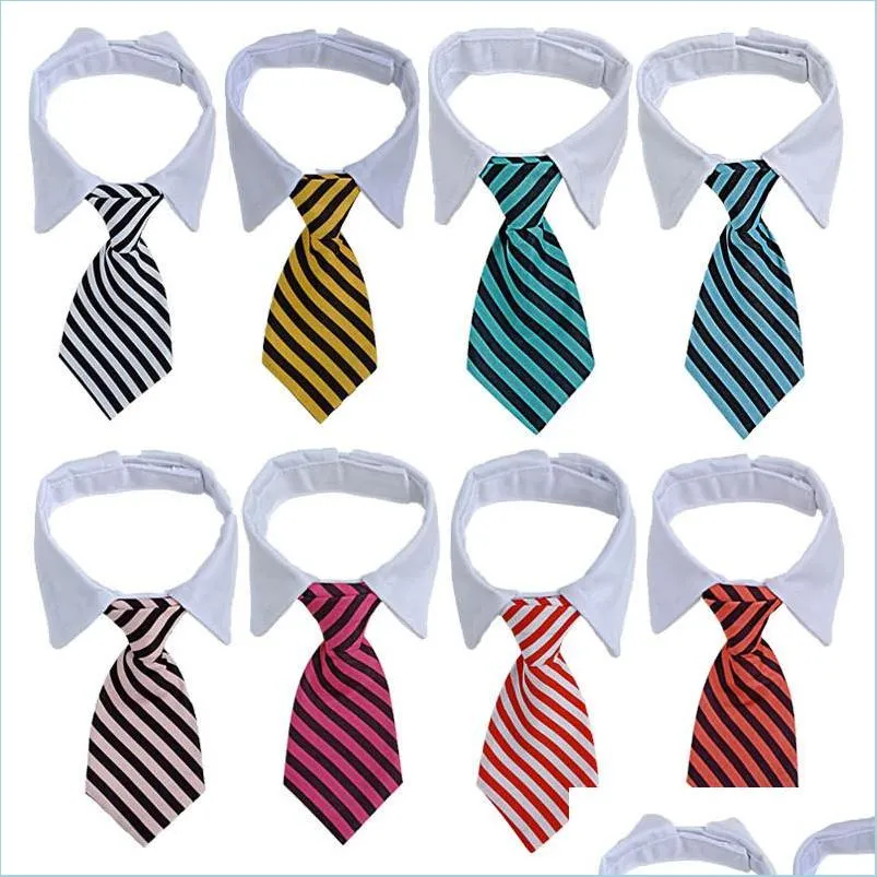 pets necktie adjustable dog cat pet grooming bow tie polyester striped puppy pets dog necktie s m