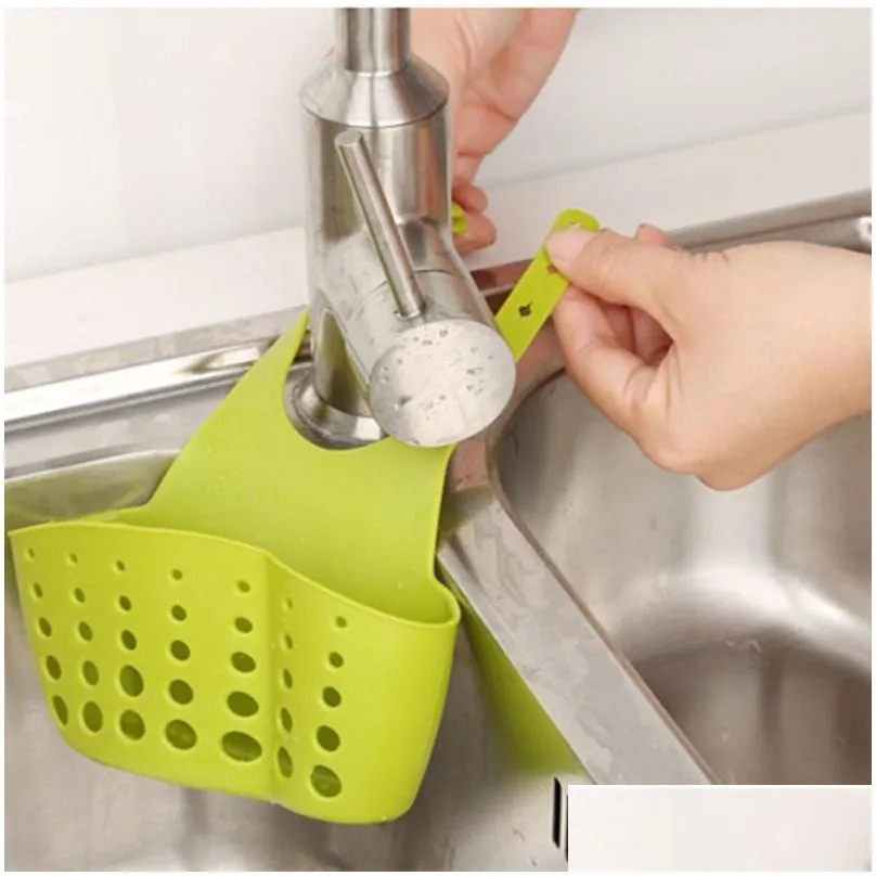 sink shelf soap sponge holder clip dish drainer drying rack silicone storage basket bag bathroom holder kitchen accessories tool