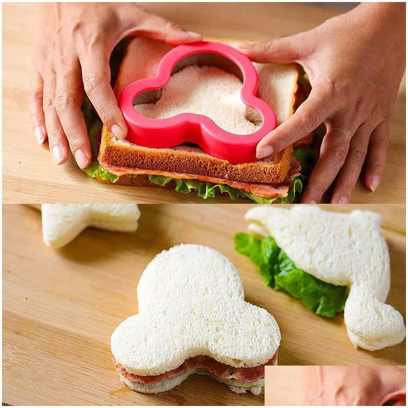 sandwich cutter set for kids easter animal dinosaur stainless steel bread mould metal forms cookie cutters biscuit mold tools