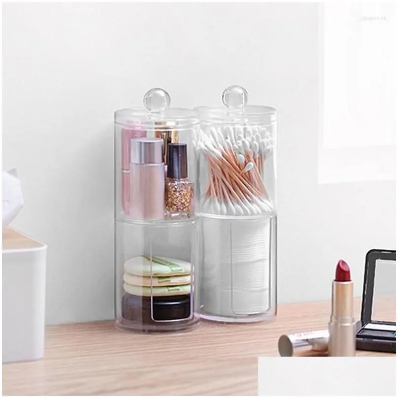 storage boxes makeup cotton pad organizer bathroom box for swabs rod cosmetics jewelry qtip container