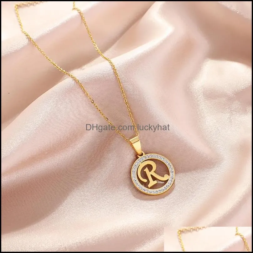 pendant necklaces sheishow trend geometric letter shape stainless steel rhinestone shiny nacklace for women jewelry fashion clavicle