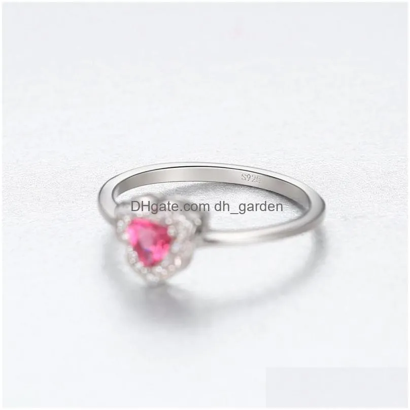 cluster rings hemiston luxury antique 100 925 sterling silver cz red crystal for women jewelry gift