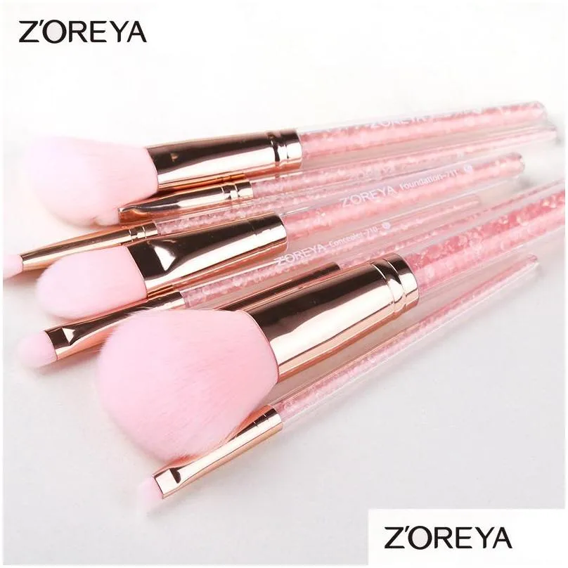 8pcs pink crystal makeup brushes foundation concealer blusher make up brush set super soft synthetic hair cosmetic tools