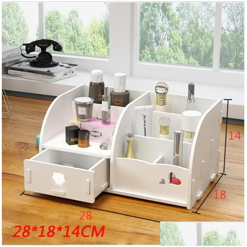 storage boxes makeup organizer for cosmetics diy splicing pvc large capacity cosmetic jewelry drawer container