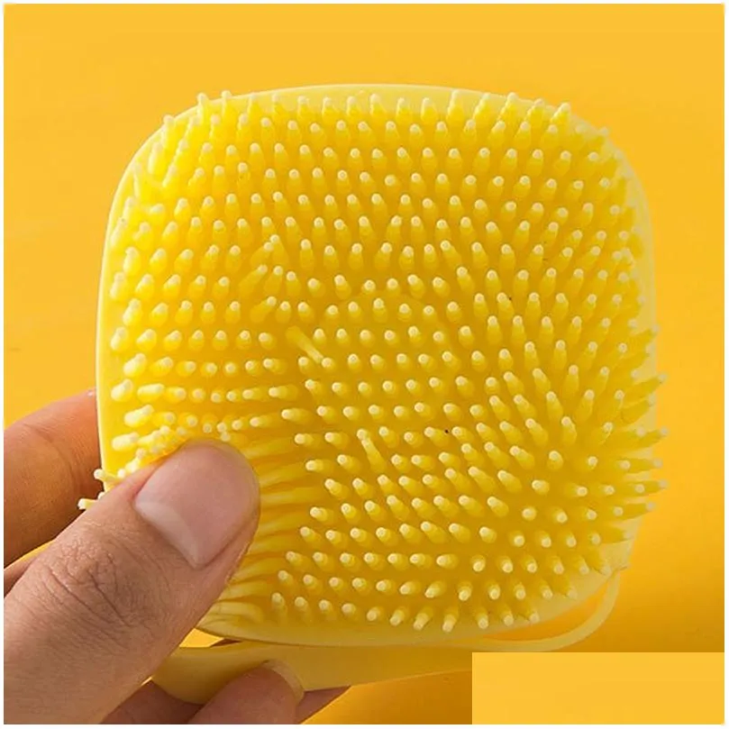 bathroom dog wash bath brush massage gloves soft safety silicone comb with shampoo box pet dogs brush zxf86