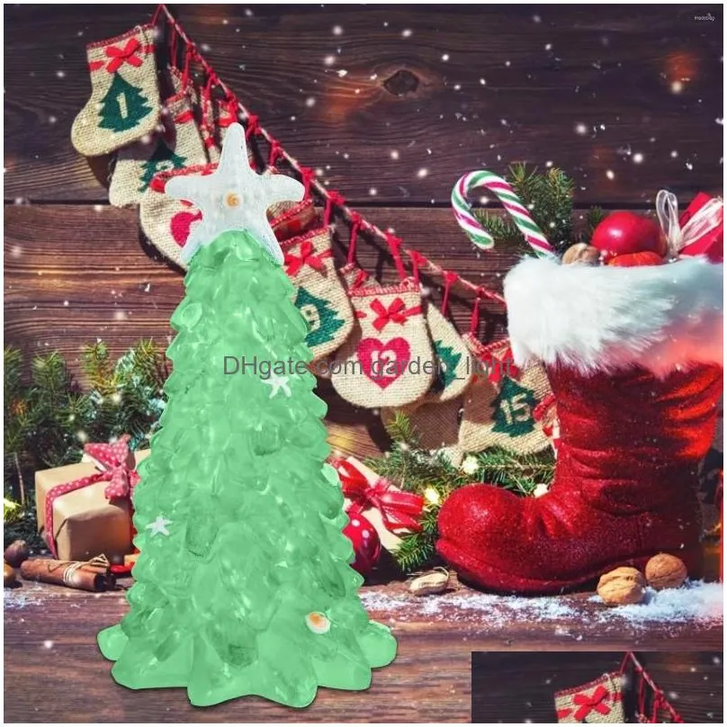 christmas decorations beautiful 3d creative unique decoration ocean beach resin year crystal mint green sea glass xmas tree decoras