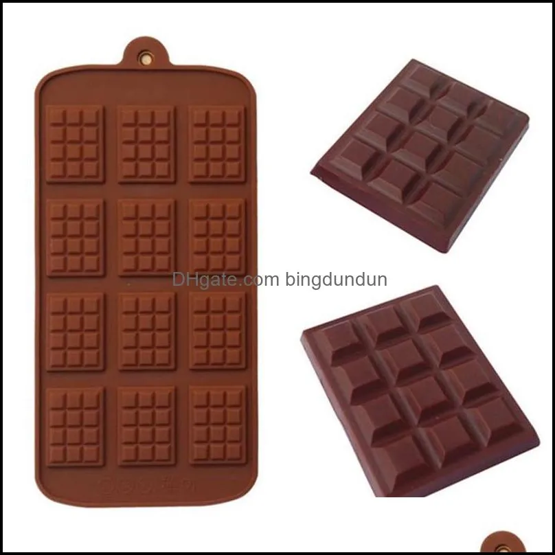 silicone mold 12 even chocolate mold fondant molds diy candy bar mould cake decoration tools kitchen baking accessories 414 n2