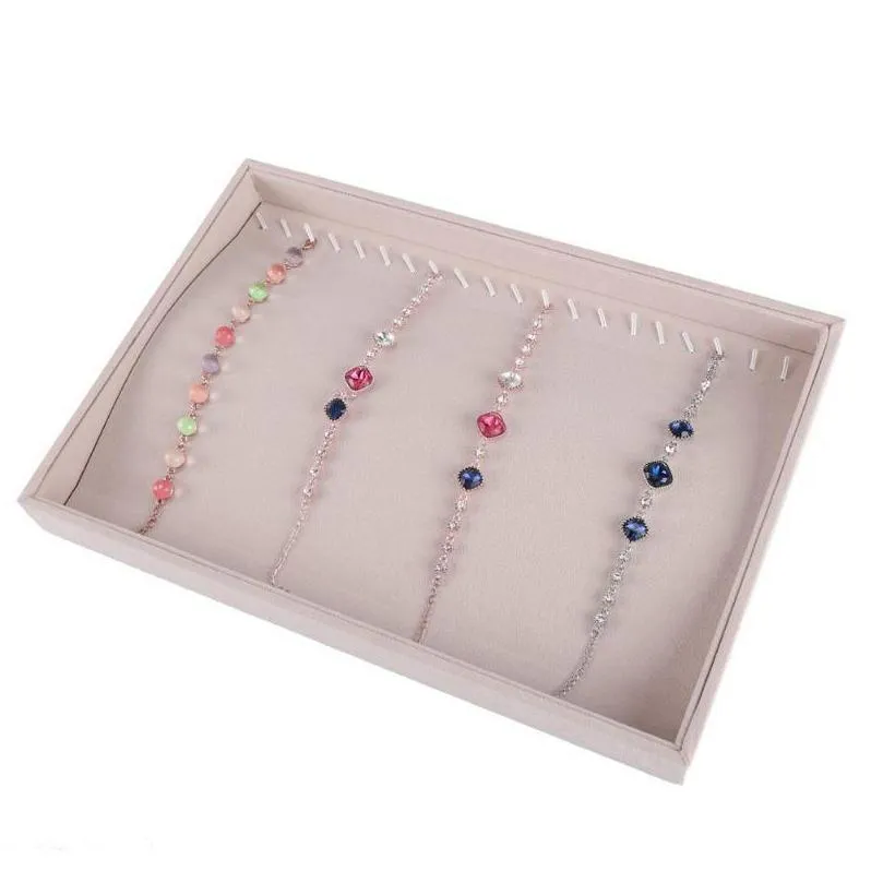 storage boxes bins velvet suede pendant necklace bracelet tray case jewelry display holder ear studs earrings organizer ring showcase