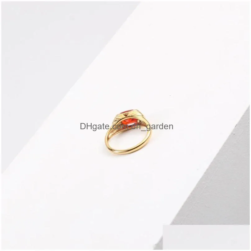 cluster rings stainless steel zircon minimalist designer ring gift for womens wedding gothic gold joyeria de acero inoxidable