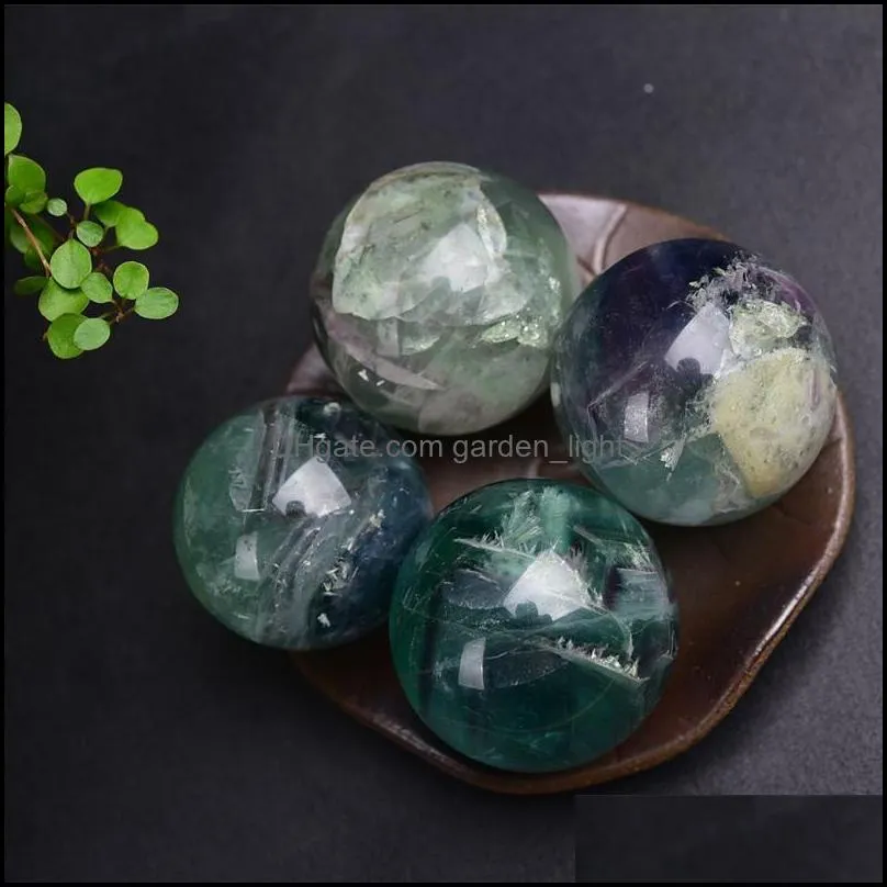 natural colorful fluorite crystal ball arts ornament chakra healing reiki quartz family decoration crafts