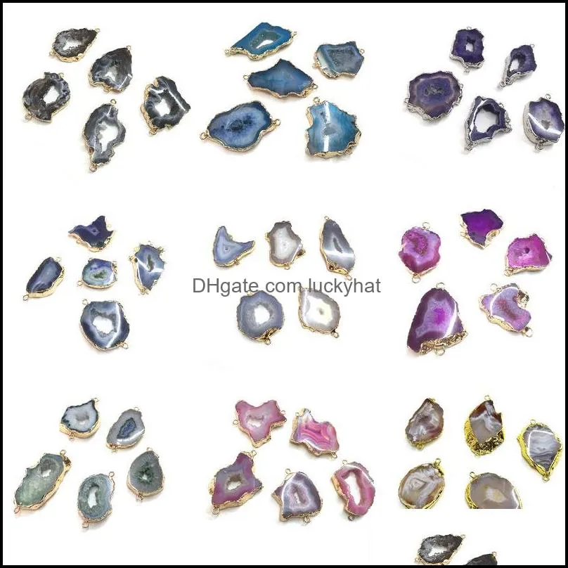 pendant necklaces natural onyx charms pendants irregular agat crystal stone quartz connectors diy fit bracelets jewelry makingpendant