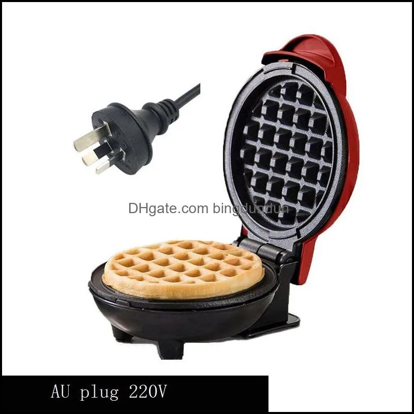 mini electric waffles maker 110v220v bubble egg cake oven breakfast love heart shaped waffle maker eu us uk plug