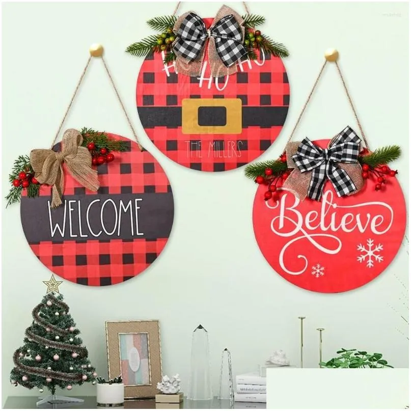 christmas decorations 1pc year 2022 wooden door hanging sign tree ornament decoration for home pendant navidad gift