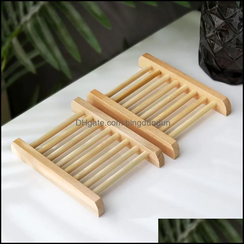 soap holder wooden natural bamboo soap dishes tray holder storage soap rack plate box container portable bathroom dish storage box 1450