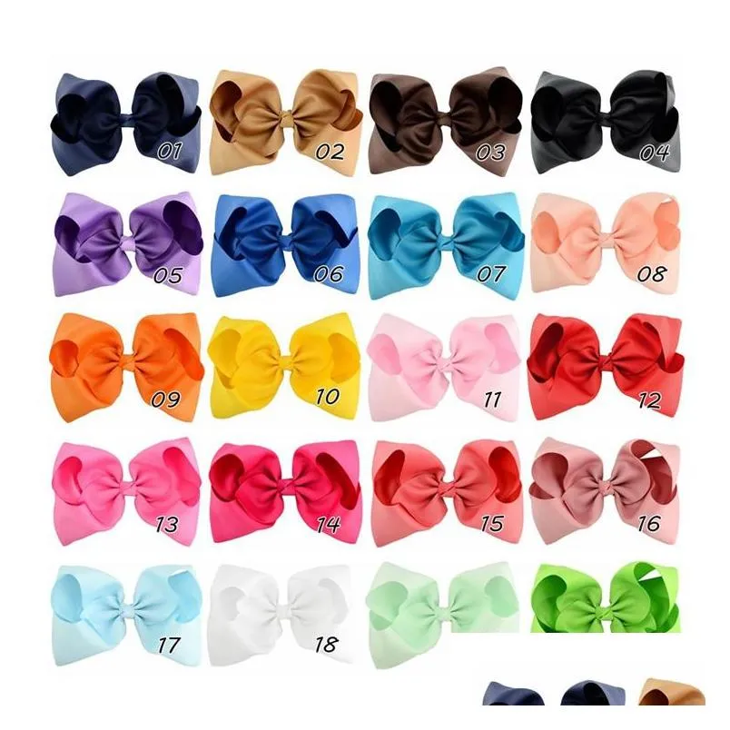 baby 8 inch large grosgrain ribbon bow hairpin clips girls large bowknot barrette kids hair boutique bows children hair accessories