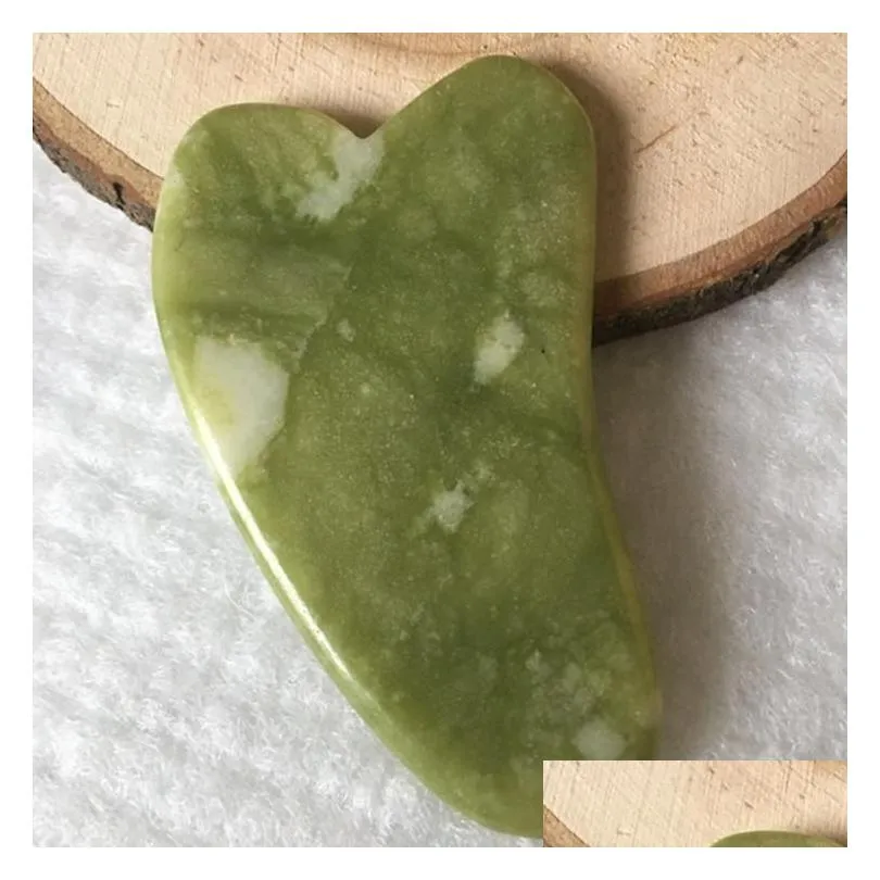 dhs natural jade massage tool guasha board gua sha facial treatment natural jade stone scraping care healthy tool