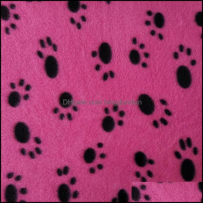 60x70cm pet blanket soft warm fleece paw print design puppy kitten bed sofa cushion cover towel