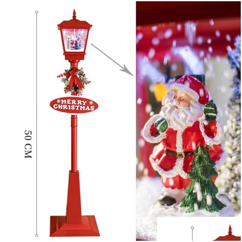 christmas decorations electric snow music street lights iron decoration metal emitting xmas outdoor ornaments