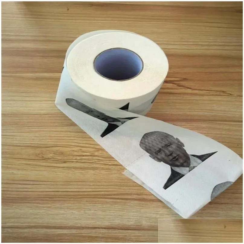 novelty joe biden toilet paper napkins roll funny humour gag gifts kitchen bathroom wood pulp tissue printed toilets papers napkin