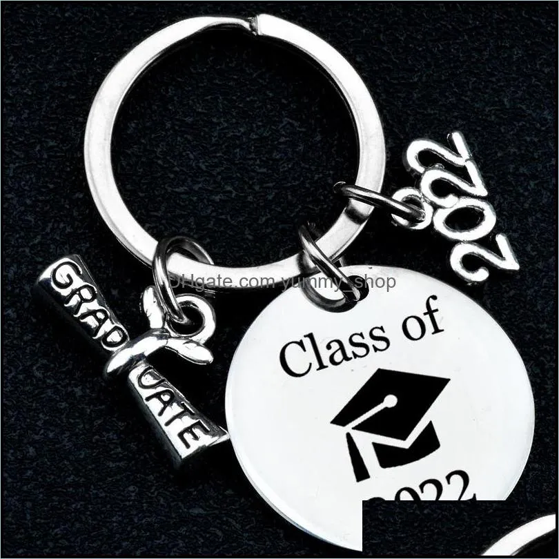 class of 2022 graduate gift stainless steel key party favor chain crossborder supply three colors can be wholesale