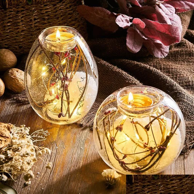 candle holders luxury european flower glass small romantic dinning table holder mercury lantern nordic home decor